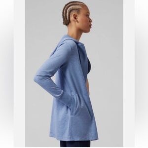 Athleta Women’s Uptempo Wrap Cardigan Hoodie With Pockets Blue Size Small.
